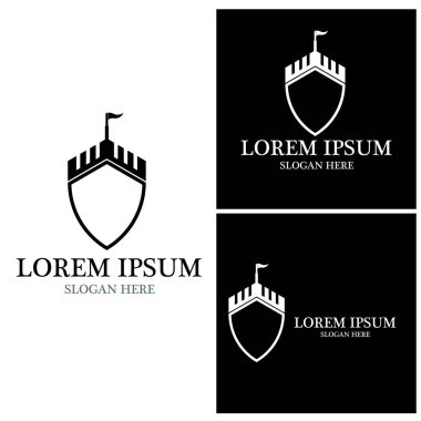 Şato simgesi ve sembol vektör şablonu