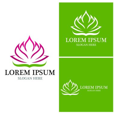 Güzellik Vektörü Nilüfer çiçekleri logo şablonu tasarımı simgesi