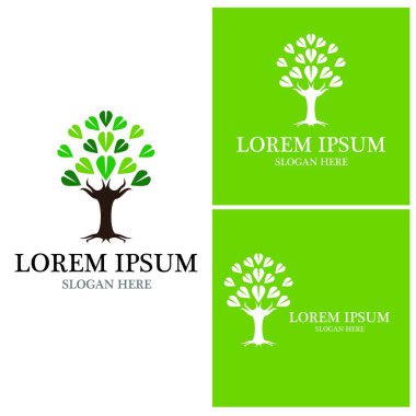 Ağaç simgesi ve sembol vektör şablonu