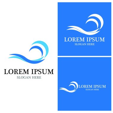 Su dalgası simgesi vektör çizim logosu