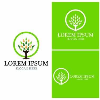 Ağaç simgesi ve sembol vektör şablonu