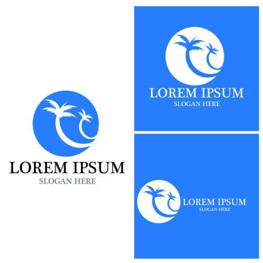 Palmiye ağacı logo şablonu vektör çizimi