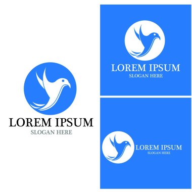 Kuş simgesi ve sembol vektör illüstrasyonu