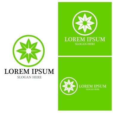 Doğa yaprağı simgesi ve sembol vektörü