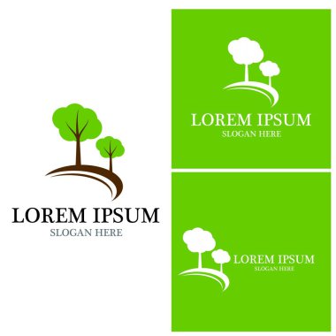 Ağaç simgesi ve sembol vektör şablonu