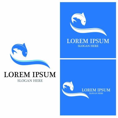 Balık logosu şablonu. Yaratıcı vektör sembolü