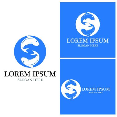 Balık logosu şablonu. Yaratıcı vektör sembolü