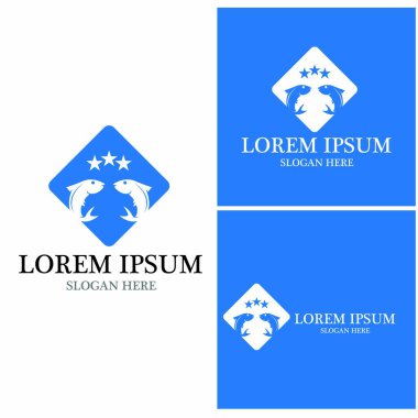 Balık logosu şablonu. Yaratıcı vektör sembolü