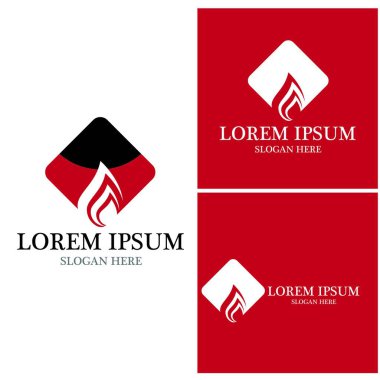 Ateş simgesi ve sembol vektör illüstrasyonunu ateşle