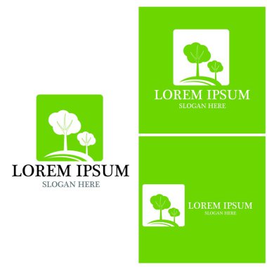 Ağaç simgesi ve sembol vektör şablonu