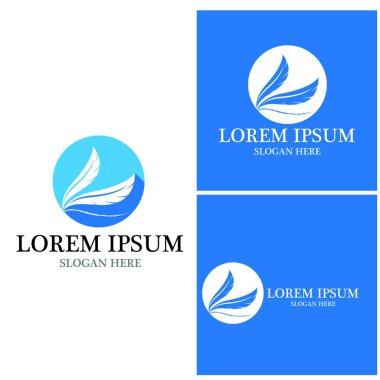 Tüy kalem logo vektör şablonu