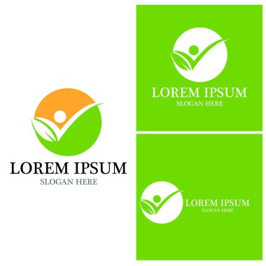 Doğa yaprağı simgesi ve sembol vektörü