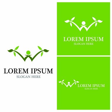 Doğa yaprağı simgesi ve sembol vektörü