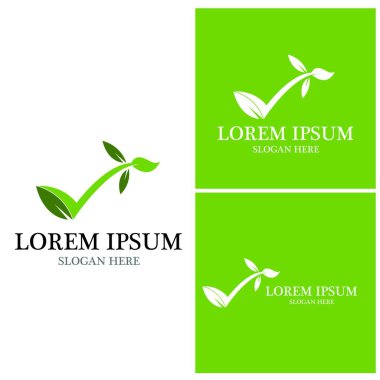 Doğa yaprağı simgesi ve sembol vektörü