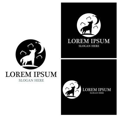 Wolf Logo şablonu vektör çizim tasarım