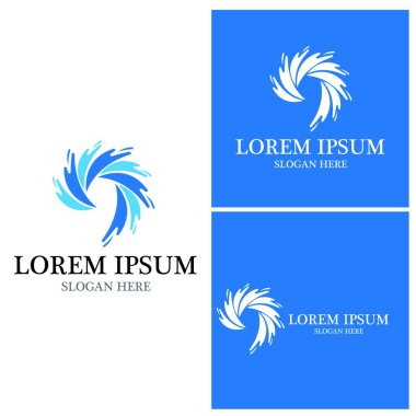 Su dalgası simgesi vektör çizim logosu