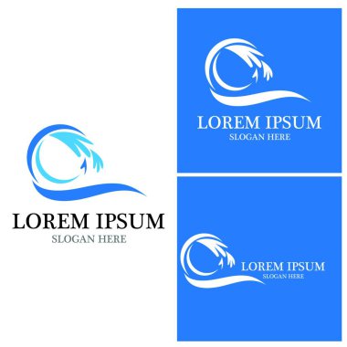 Su dalgası simgesi vektör çizim logosu