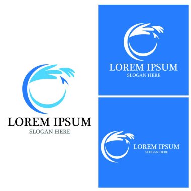 Su dalgası simgesi vektör çizim logosu