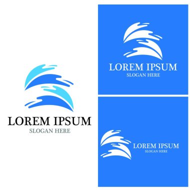 Su dalgası simgesi vektör çizim logosu