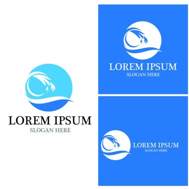 Su dalgası simgesi vektör çizim logosu