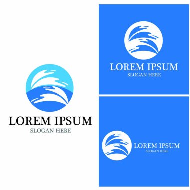 Su dalgası simgesi vektör çizim logosu