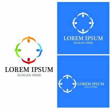 Topluluk, ağ ve sosyal simge tasarım şablonu