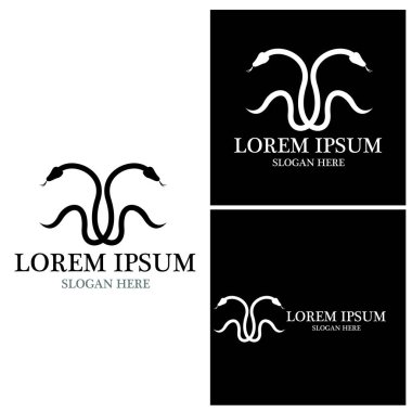 yılan Caduceus simge vektör çizim tasarım