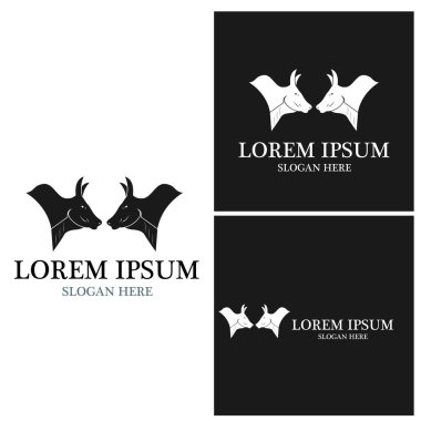 İnek logosu vektör resmetme tasarımı