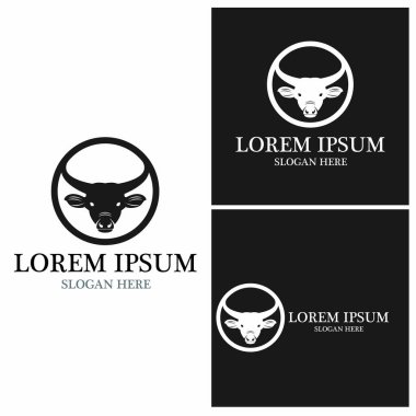 İnek logosu vektör resmetme tasarımı