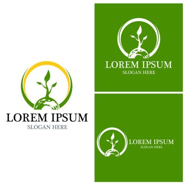 Dünya günü ekoloji logo vektör şablonu