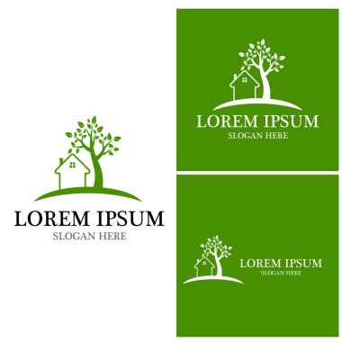 Ev yapımı doğa logo vektör şablonu oluşturuluyor
