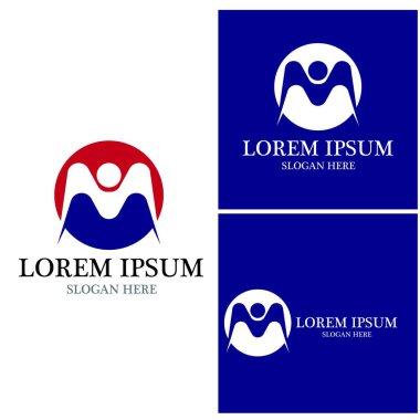 M Harfi Logo Şablonu vektör çizimi tasarımı