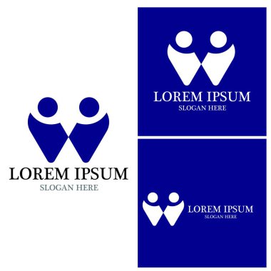 W Harfi Logo Şablonu vektör çizimi tasarımı