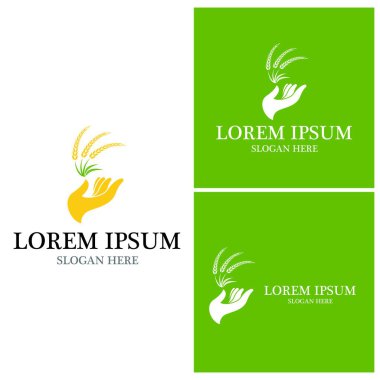 Tarım simgesi ve sembol vektör şablonu