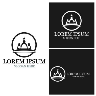 Crown Logo Şablonu vektör çizimi tasarımı