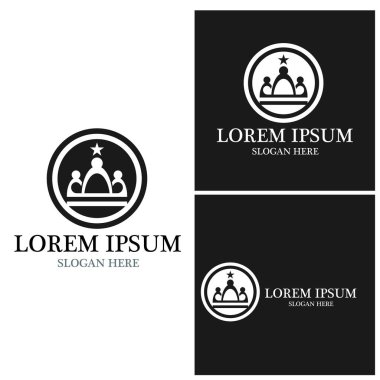 Crown Logo Şablonu vektör çizimi tasarımı