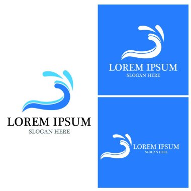 Su dalgası simgesi vektör çizim logosu