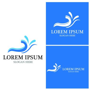 Su dalgası simgesi vektör çizim logosu