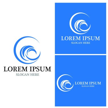 Su dalgası simgesi vektör çizim logosu