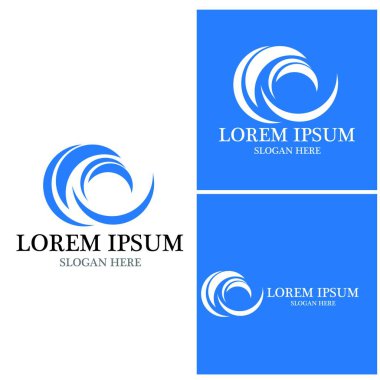 Su dalgası simgesi vektör çizim logosu