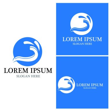 Su dalgası simgesi vektör çizim logosu