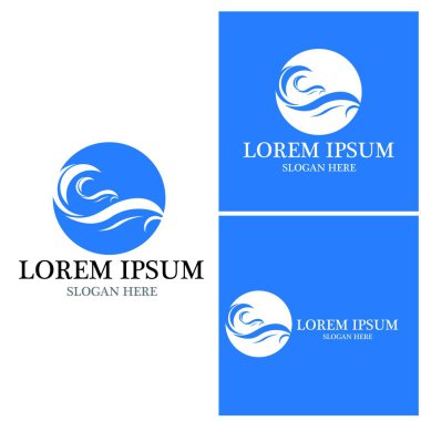 Su dalgası simgesi vektör çizim logosu