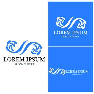 Su dalgası simgesi vektör çizim logosu