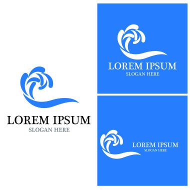 Su dalgası simgesi vektör çizim logosu