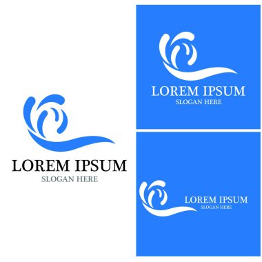 Su dalgası simgesi vektör çizim logosu