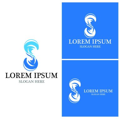 Su dalgası simgesi vektör çizim logosu