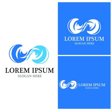 Su dalgası simgesi vektör çizim logosu