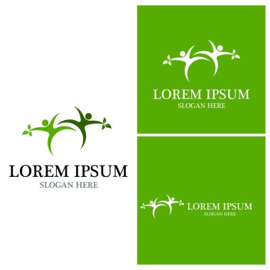 Sağlık insanları yaşam logo vektör şablonu