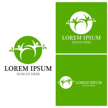 Sağlık insanları yaşam logo vektör şablonu