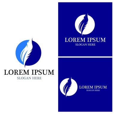 Tüy kalem logo vektör şablonu